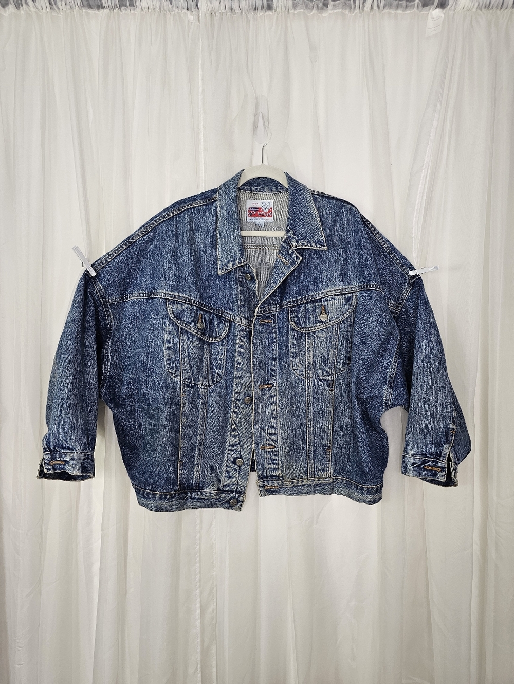 VINTAGE Et Vous Baggy Oversized Drop Sleeve Denim Jacket France Size 2